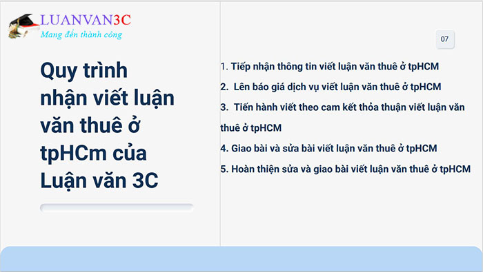 Bảng giá chi tiết dịch vụ viết luận văn thuê ở TP. Hồ Chí Minh