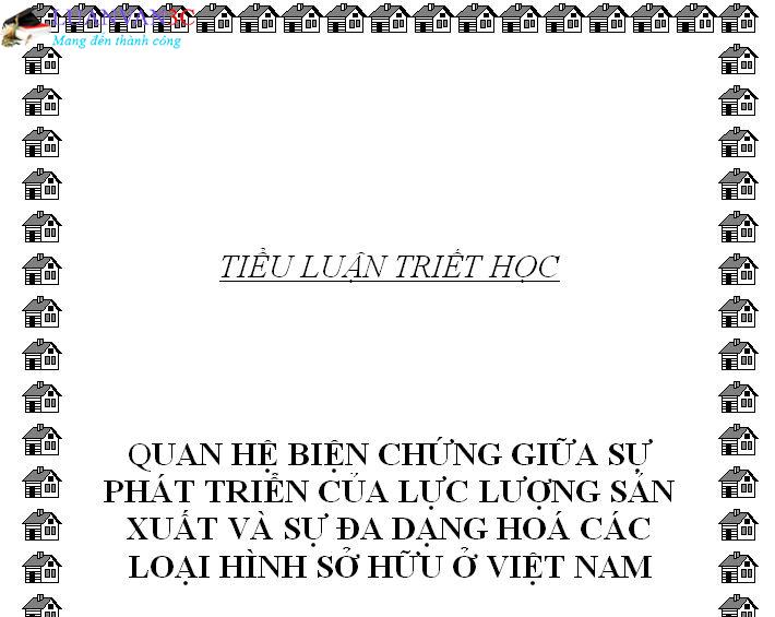 Tiểu luận Quan hệ biện chứng giữa sự phát triển của lực lượng sản xuất và sự đa dạng hoá các loại hình sở hữu ở Việt Nam