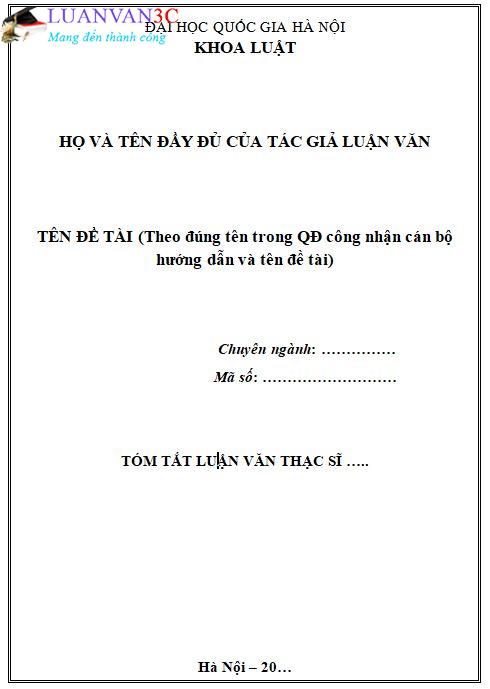 Quy định về hình thức trình bày luận văn thạc sĩ