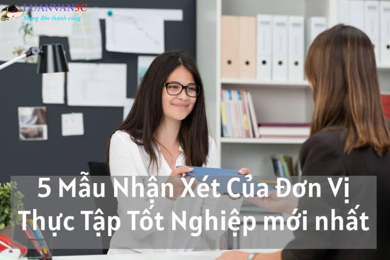5 Mẫu Nhận Xét Của Đơn Vị Thực Tập Tốt Nghiệp mới nhất